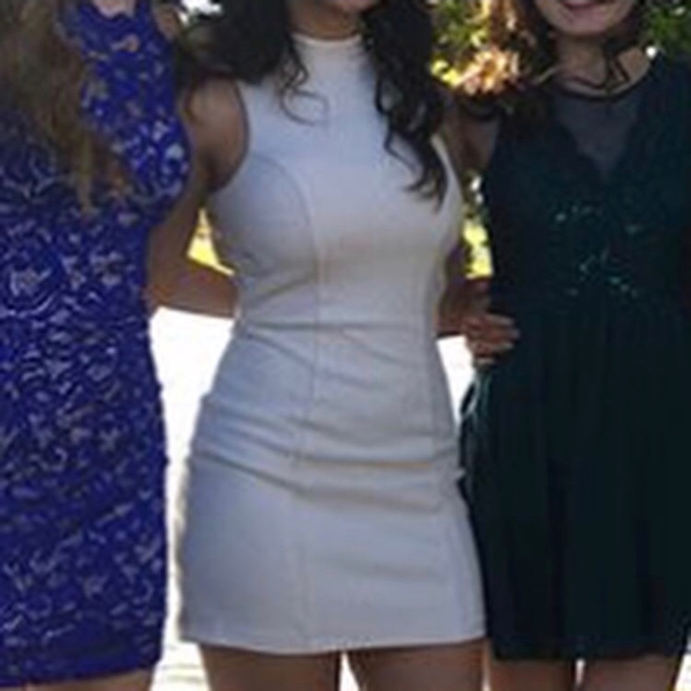 White Glitter Homecoming Dress